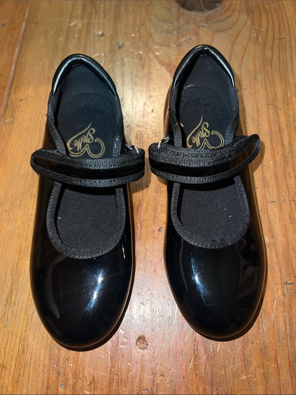 Stelle Girls' Black Patent Mary Jane Tap Dress Shoes Sz 11